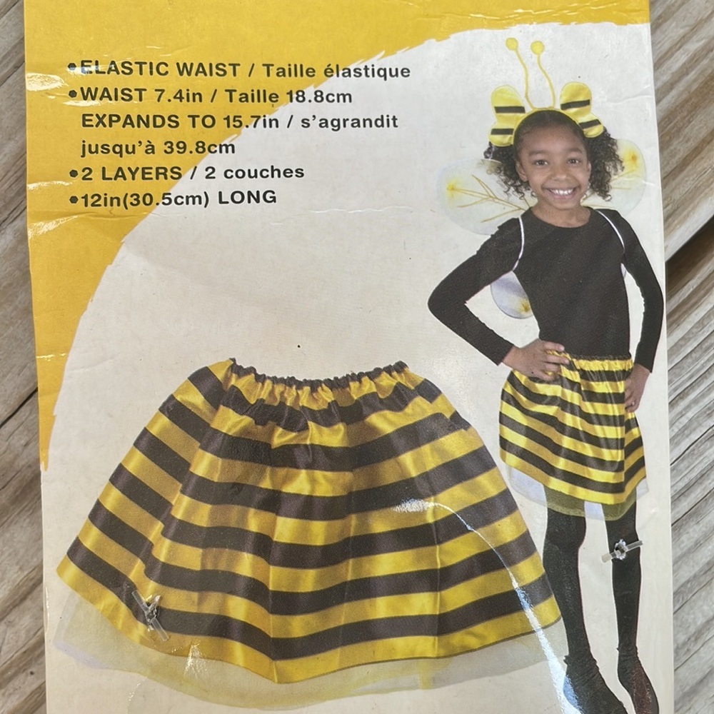 🐝 Girls Bumble Bee Halloween Skirt Size 3+ NEW
